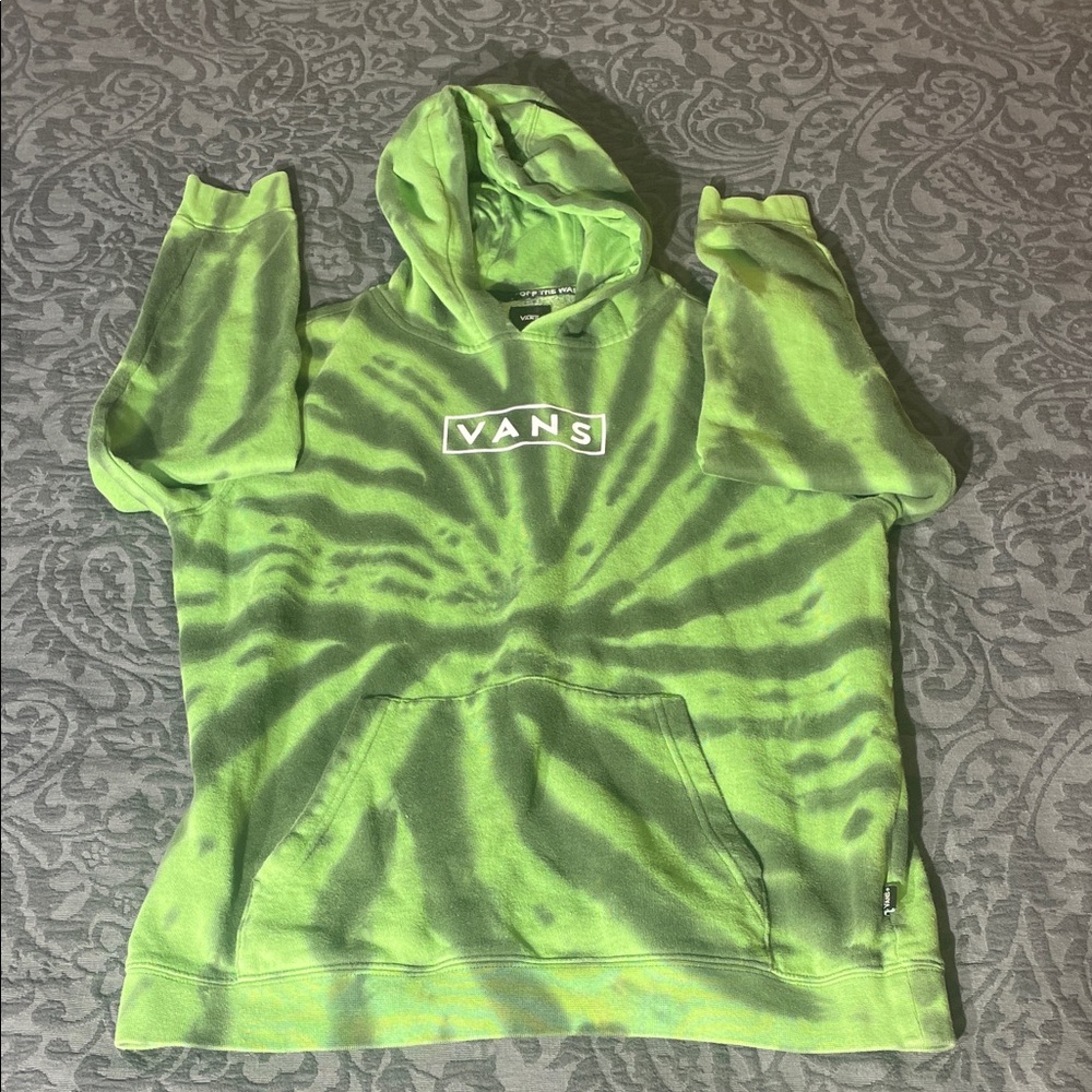 Vans Vibrant Green Tie-Dye Easy Box Pullover Hoodie. Boy’s XL